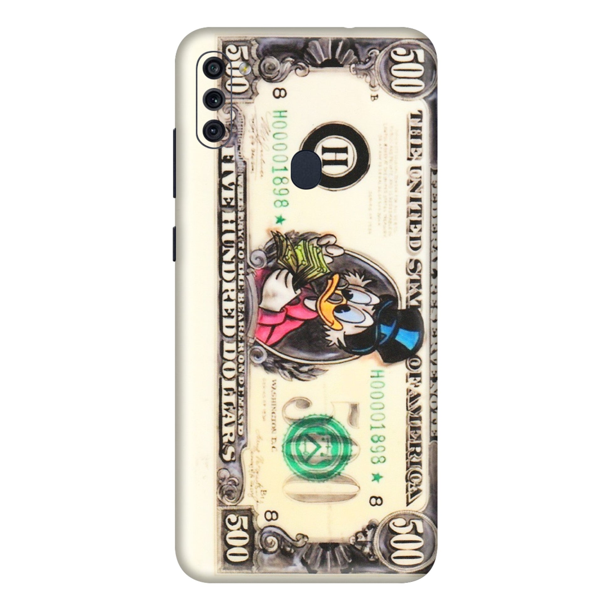 Samsung M/F/Note/Flip and C Phone Skins (All Models) - Five Hundred Dollar Duck - Transparent Finish (T-15) Samsung Galaxy M11