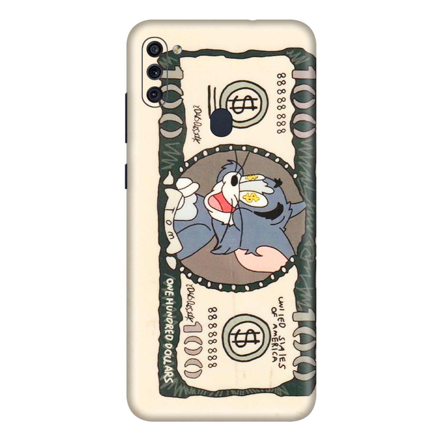 Samsung M/F/Note/Flip and C Phone Skins (All Models) - One Hundred Dollar Tom - Transparent Finish (T-16) Samsung Galaxy M11