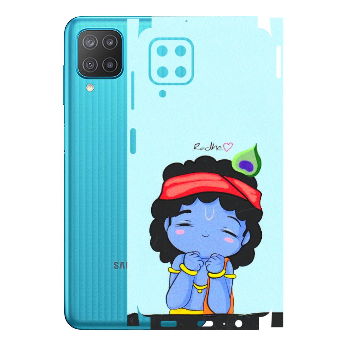 Samsung M/F/Note/Flip and C Phone Skins (All Models) - Radhe Radhe Cute Toon - 3D Embossed Finish (L-05) Samsung Galaxy M12