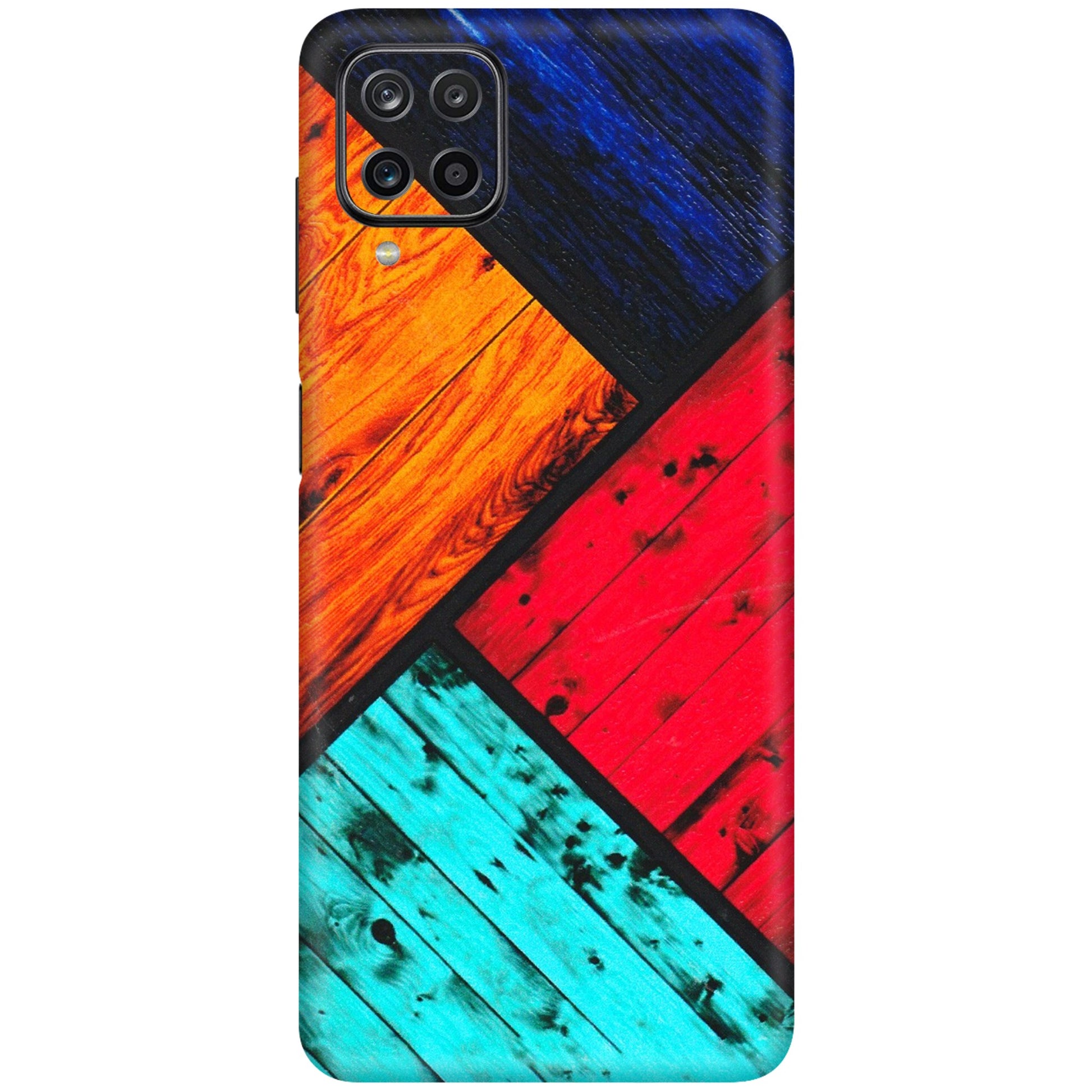 Samsung M/F/Note/Flip and C Phone Skins (All Models) - Colourful Wood Panels Abstract - 3D Embossed Finish (L-09) Samsung Galaxy M12