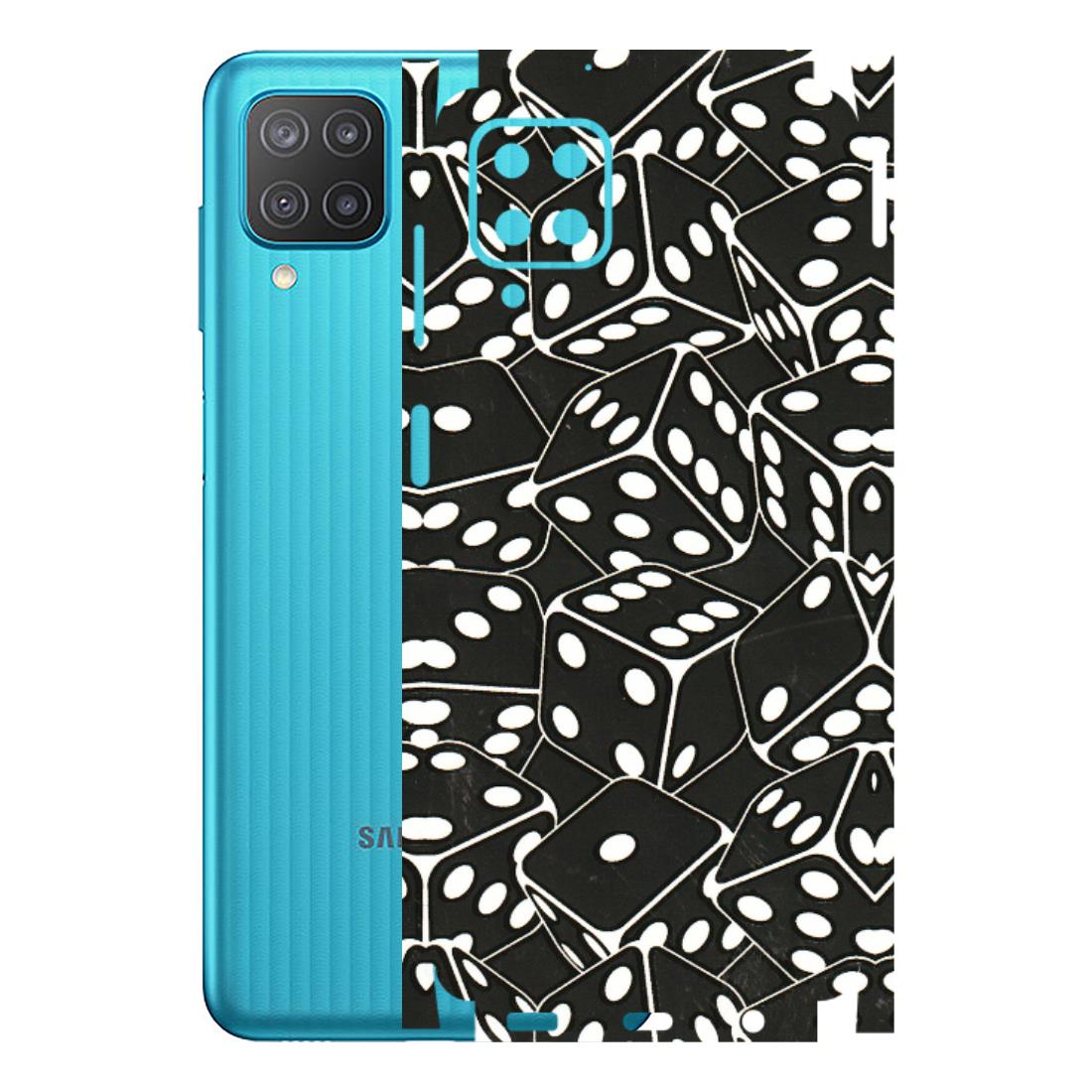 Samsung M/F/Note/Flip and C Phone Skins (All Models) - Big Black Dices - 3D Embossed Finish (L-106) Samsung Galaxy M12