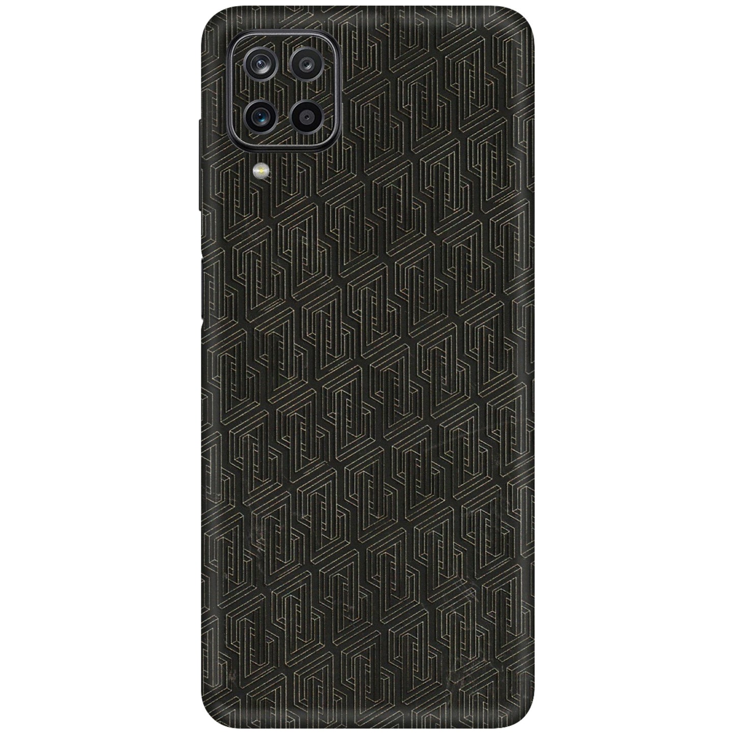 Samsung M/F/Note/Flip and C Phone Skins (All Models) - Black Abstract Pattern - 3D Embossed Finish (L-117) Samsung Galaxy M12