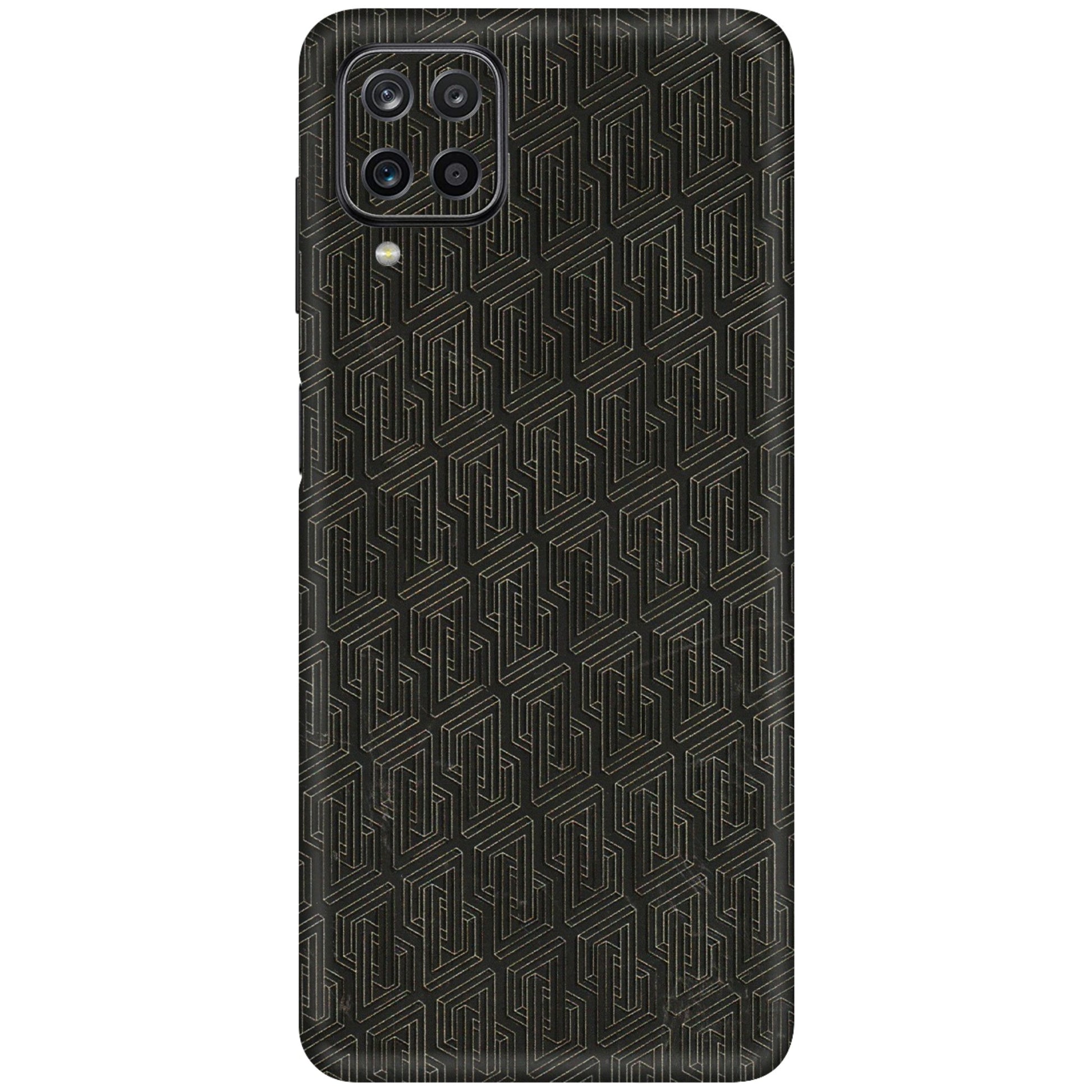 Samsung M/F/Note/Flip and C Phone Skins (All Models) - Black Abstract Pattern - 3D Embossed Finish (L-117) Samsung Galaxy M12