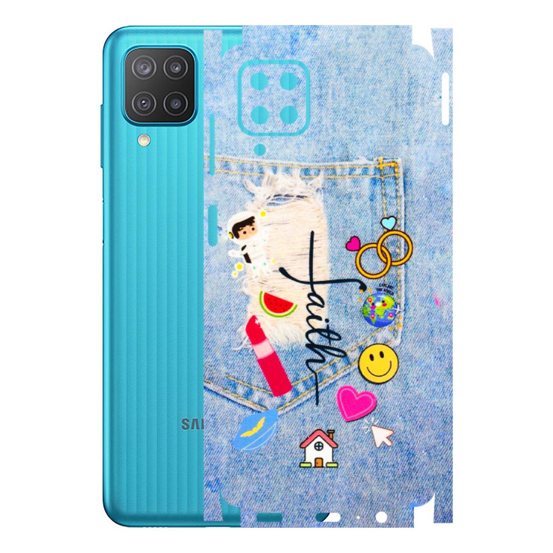Samsung M/F/Note/Flip and C Phone Skins (All Models) - Denim Jeans Pocket - 3D Embossed Finish (L-134) Samsung Galaxy M12