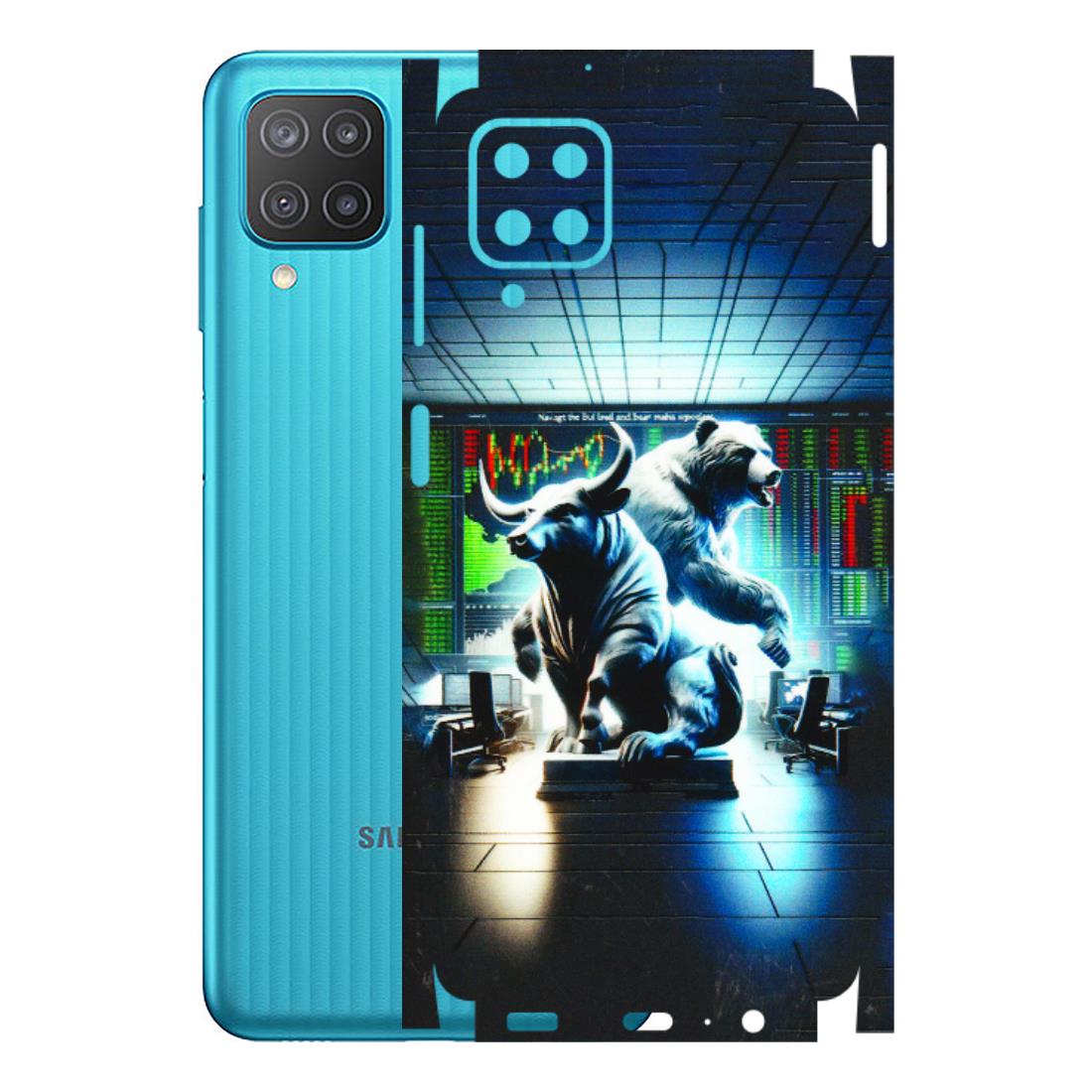 Samsung M/F/Note/Flip and C Phone Skins (All Models) - Stock Market Sensex Bear vs Bulls - 3D Embossed Finish (L-15) Samsung Galaxy M12