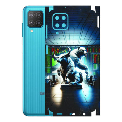 Samsung M/F/Note/Flip and C Phone Skins (All Models) - Stock Market Sensex Bear vs Bulls - 3D Embossed Finish (L-15) Samsung Galaxy M12
