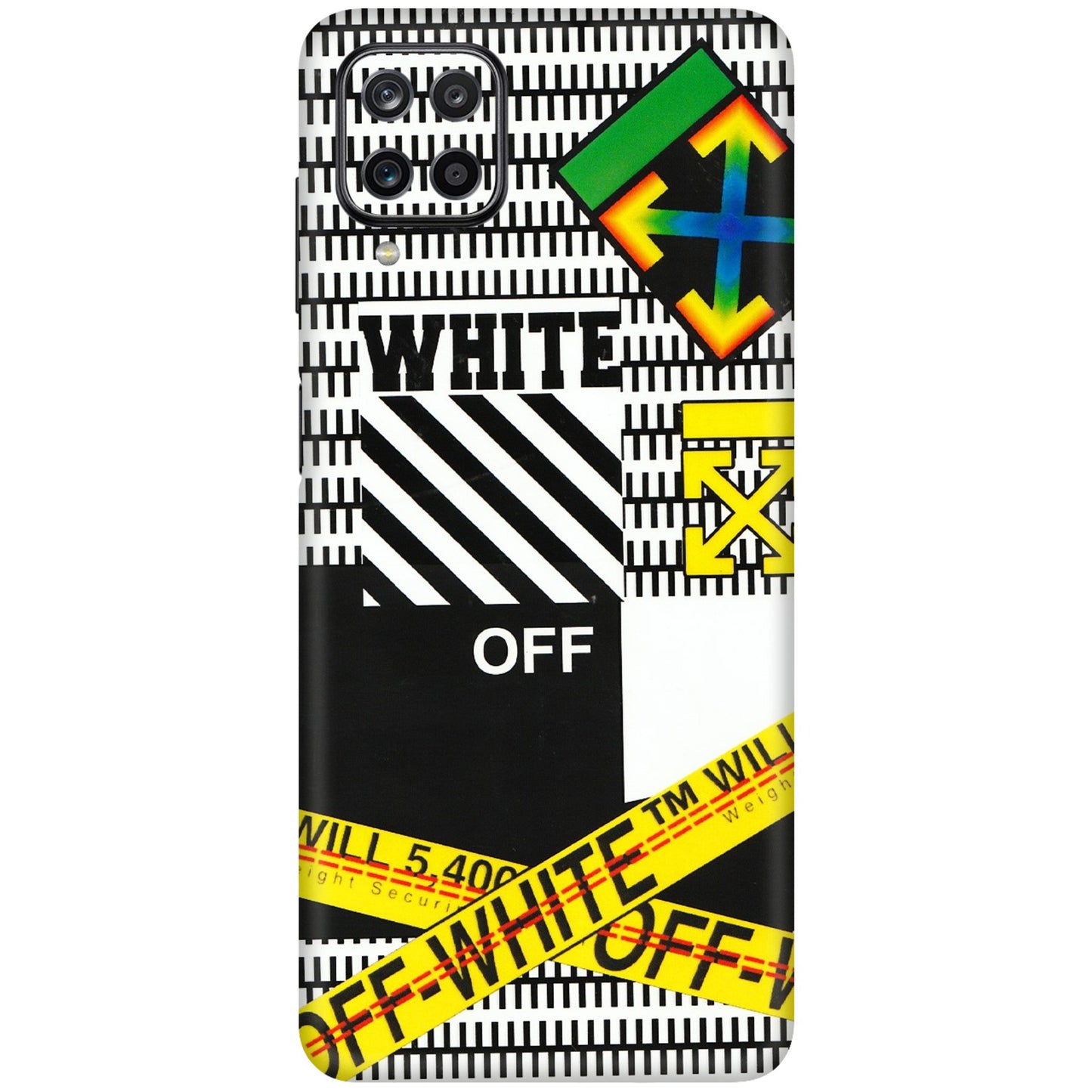 Samsung M/F/Note/Flip and C Phone Skins (All Models) - White Off Abstract - 3D Embossed Finish (L-172) Samsung Galaxy M12