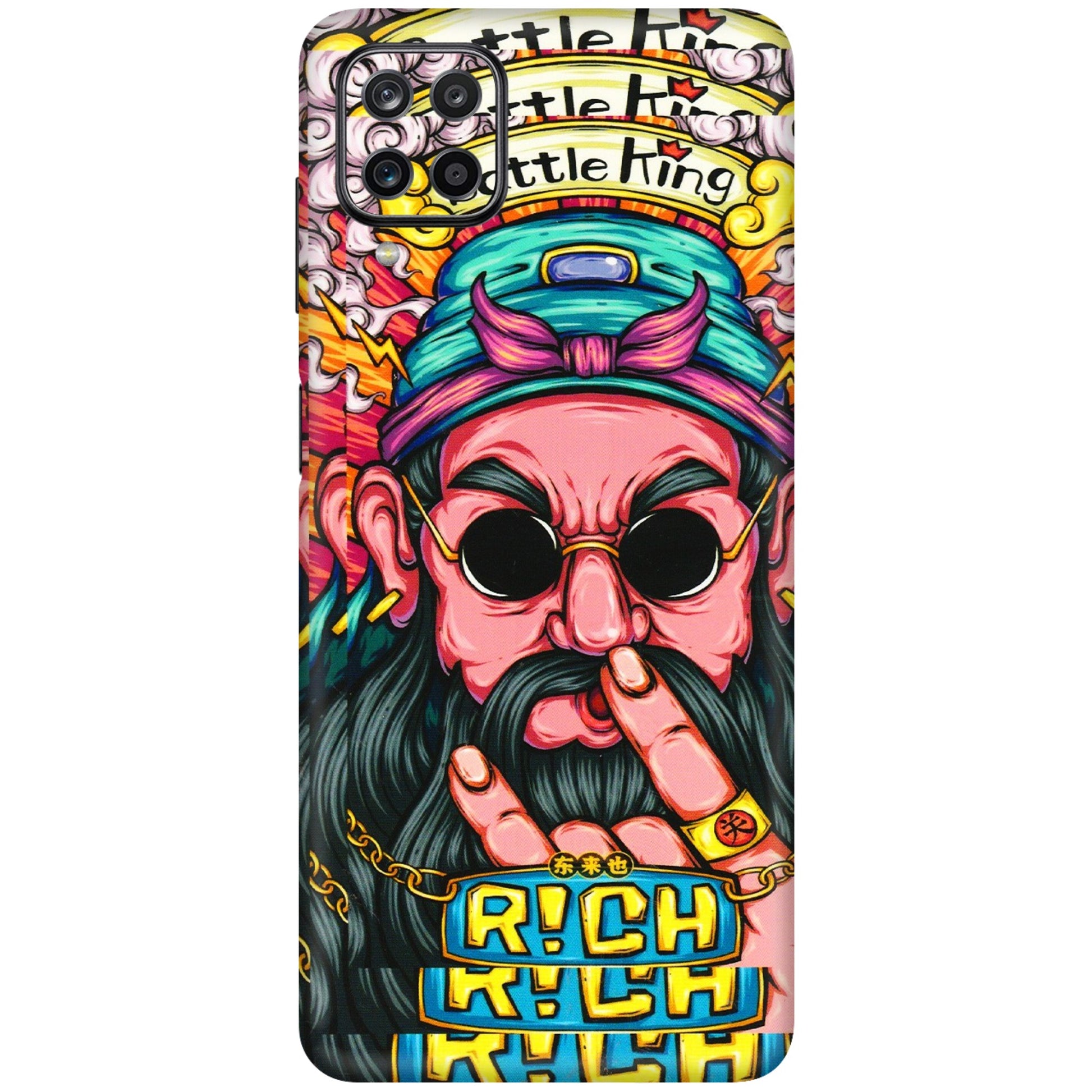 Samsung M/F/Note/Flip and C Phone Skins (All Models) - Battle King Dude Face - 3D Embossed Finish (L-178) Samsung Galaxy M12