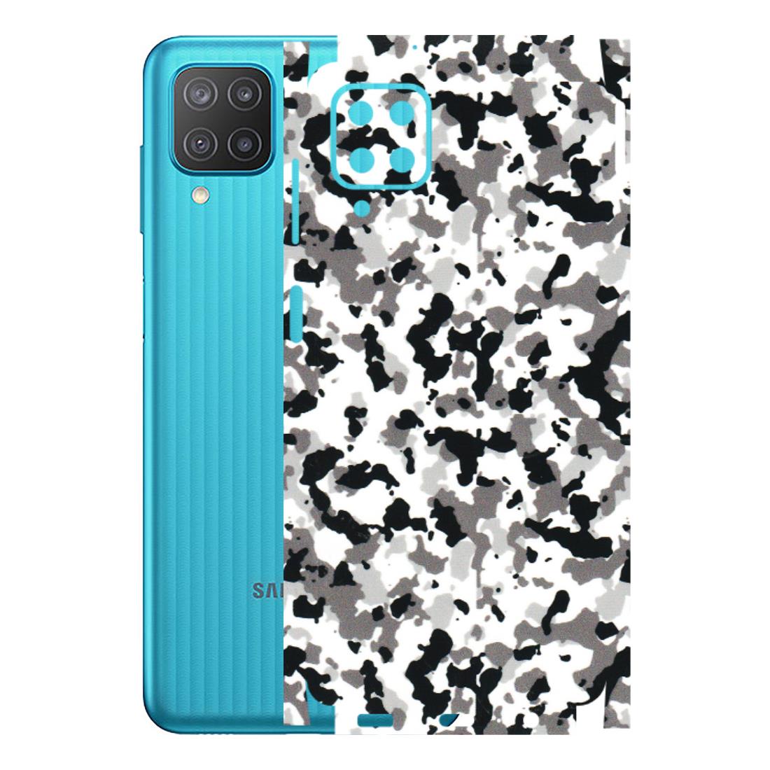 Samsung M/F/Note/Flip and C Phone Skins (All Models) - White Black Camouflage - 3D Embossed Finish (L-18) Samsung Galaxy M12