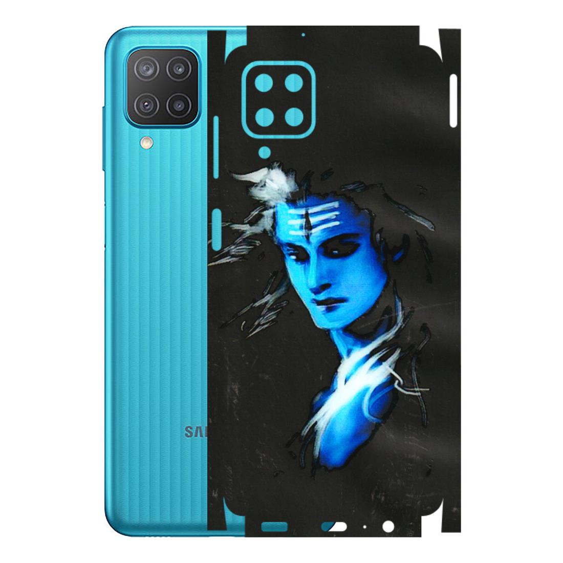 Samsung M/F/Note/Flip and C Phone Skins (All Models) - Har Har Mahadev Blue/Black - 3D Embossed Finish (L-185) Samsung Galaxy M12