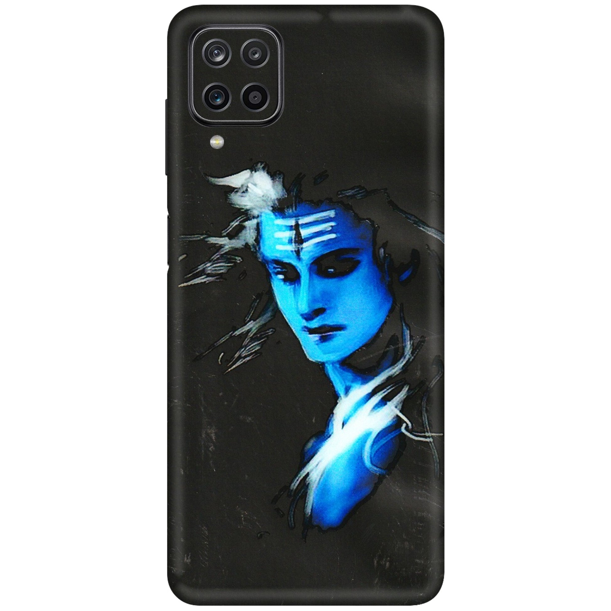Samsung M/F/Note/Flip and C Phone Skins (All Models) - Har Har Mahadev Blue/Black - 3D Embossed Finish (L-185) Samsung Galaxy M12