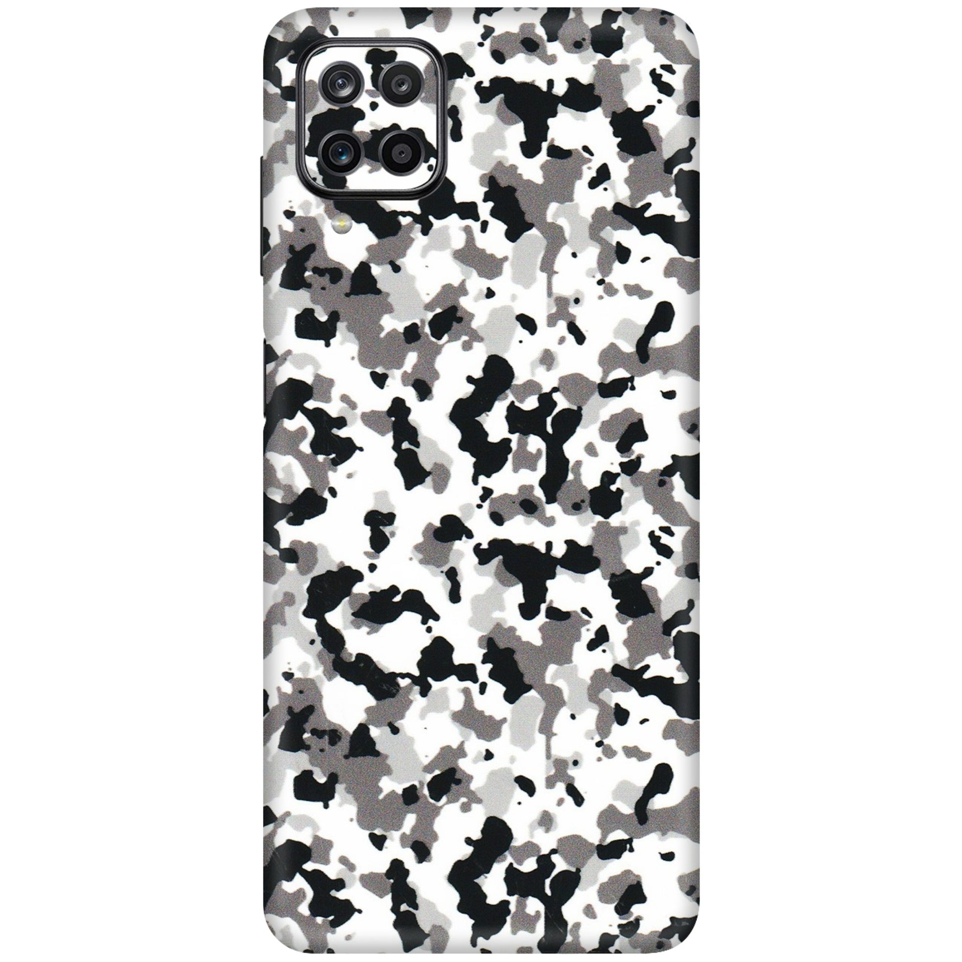 Samsung M/F/Note/Flip and C Phone Skins (All Models) - White Black Camouflage - 3D Embossed Finish (L-18) Samsung Galaxy M12