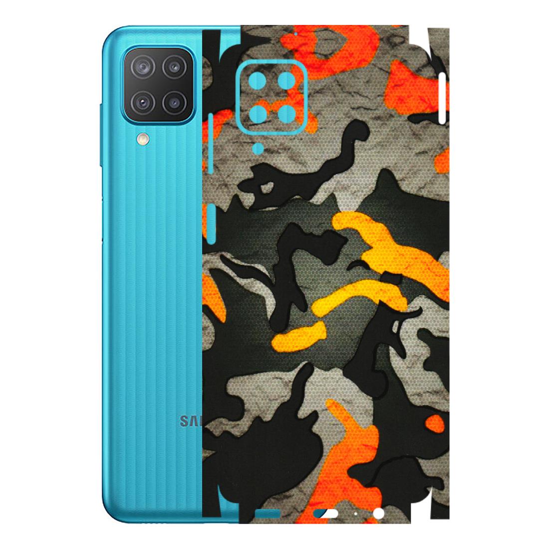 Samsung M/F/Note/Flip and C Phone Skins (All Models) - Orange Camouflage - 3D Embossed Finish (L-204) Samsung Galaxy M12