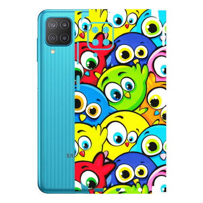 Samsung M/F/Note/Flip and C Phone Skins (All Models) - Cute Fluffy Birds - 3D Embossed Finish (L-213) Samsung Galaxy M12