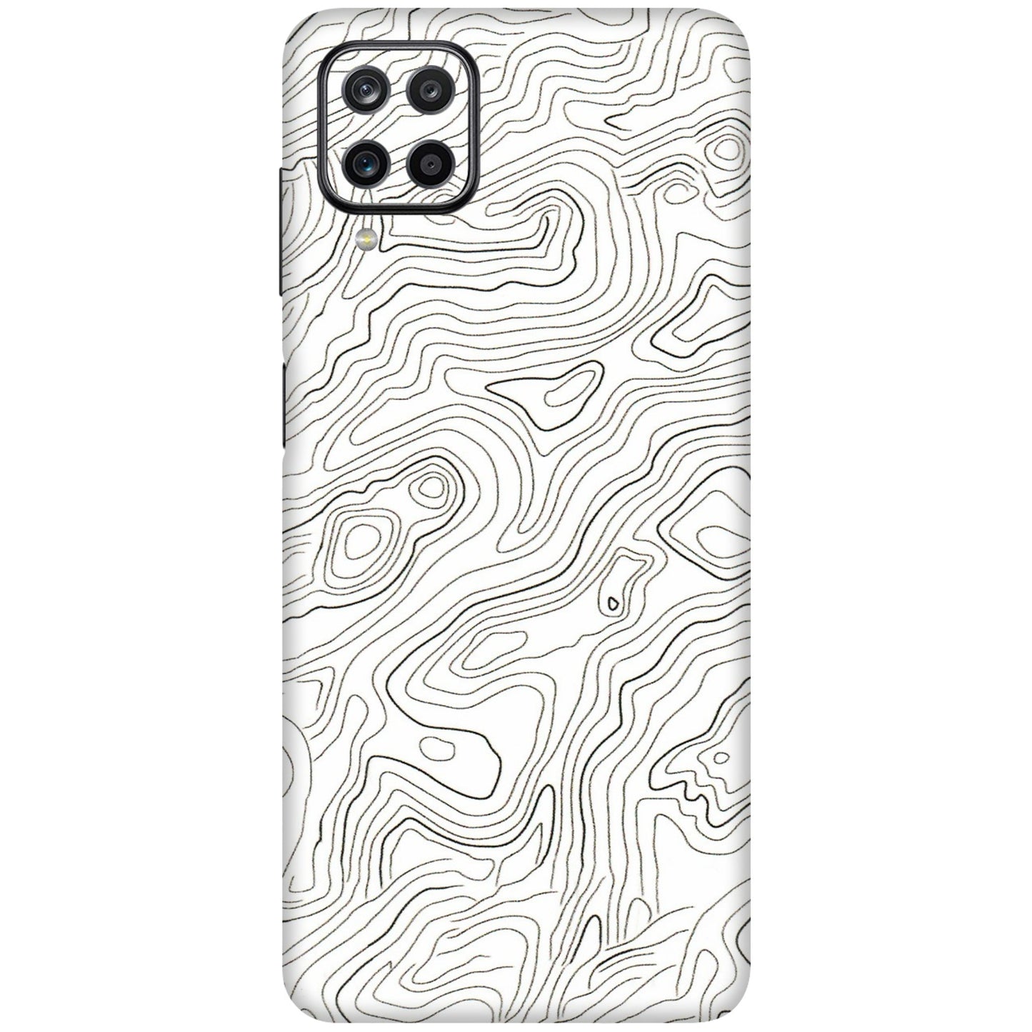 Samsung M/F/Note/Flip and C Phone Skins (All Models) - White Black Swirls - 3D Embossed Finish (L-219) Samsung Galaxy M12