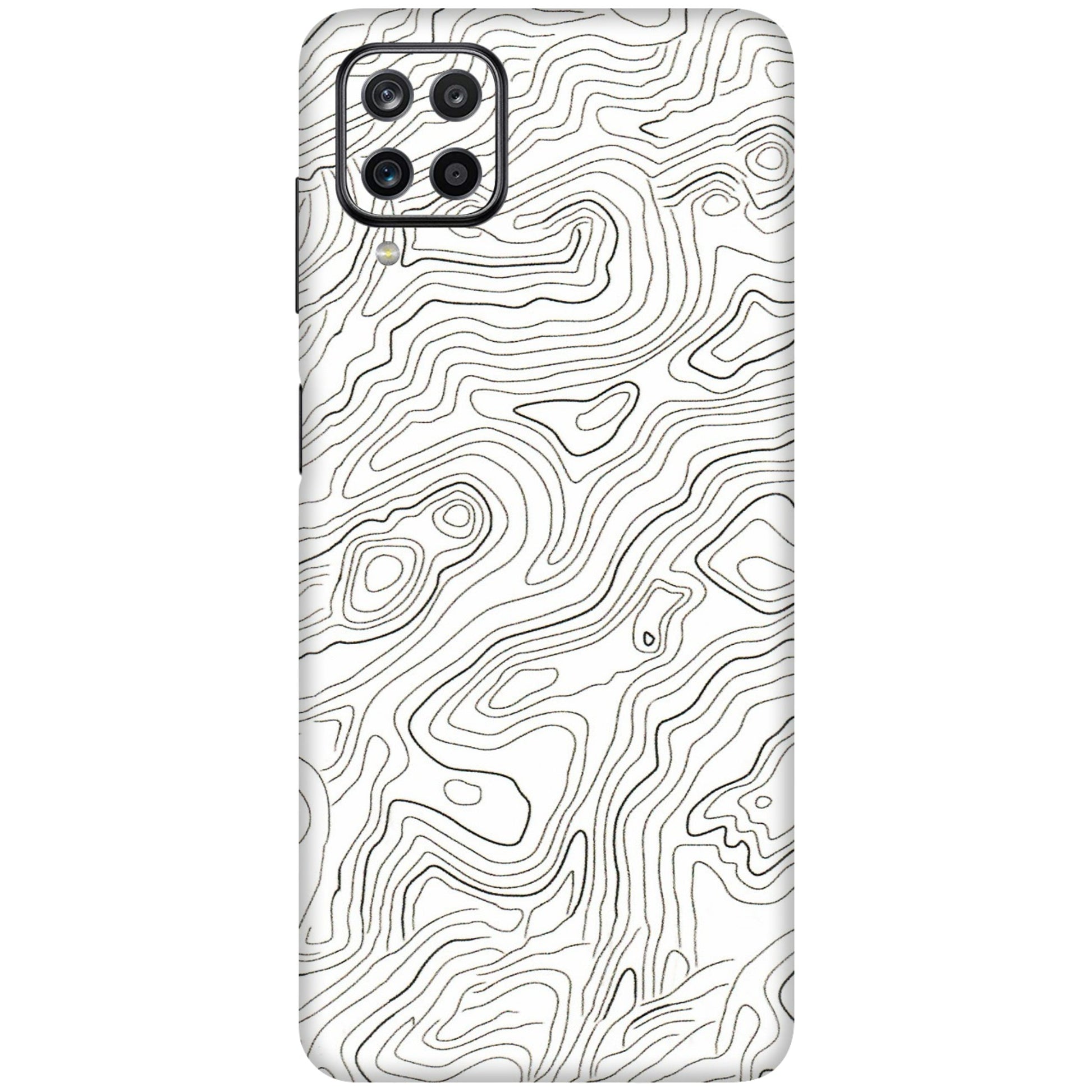 Samsung M/F/Note/Flip and C Phone Skins (All Models) - White Black Swirls - 3D Embossed Finish (L-219) Samsung Galaxy M12