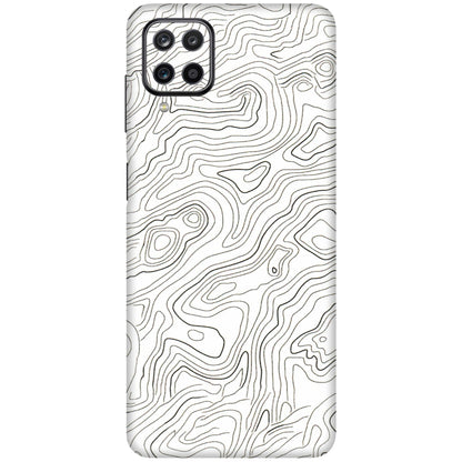 Samsung M/F/Note/Flip and C Phone Skins (All Models) - White Black Swirls - 3D Embossed Finish (L-219) Samsung Galaxy M12