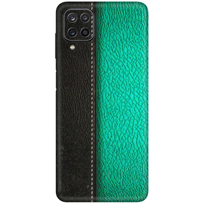 Samsung M/F/Note/Flip and C Phone Skins (All Models) - Black Green Dual Leather Stich - 3D Embossed Finish (L-233) Samsung Galaxy M12
