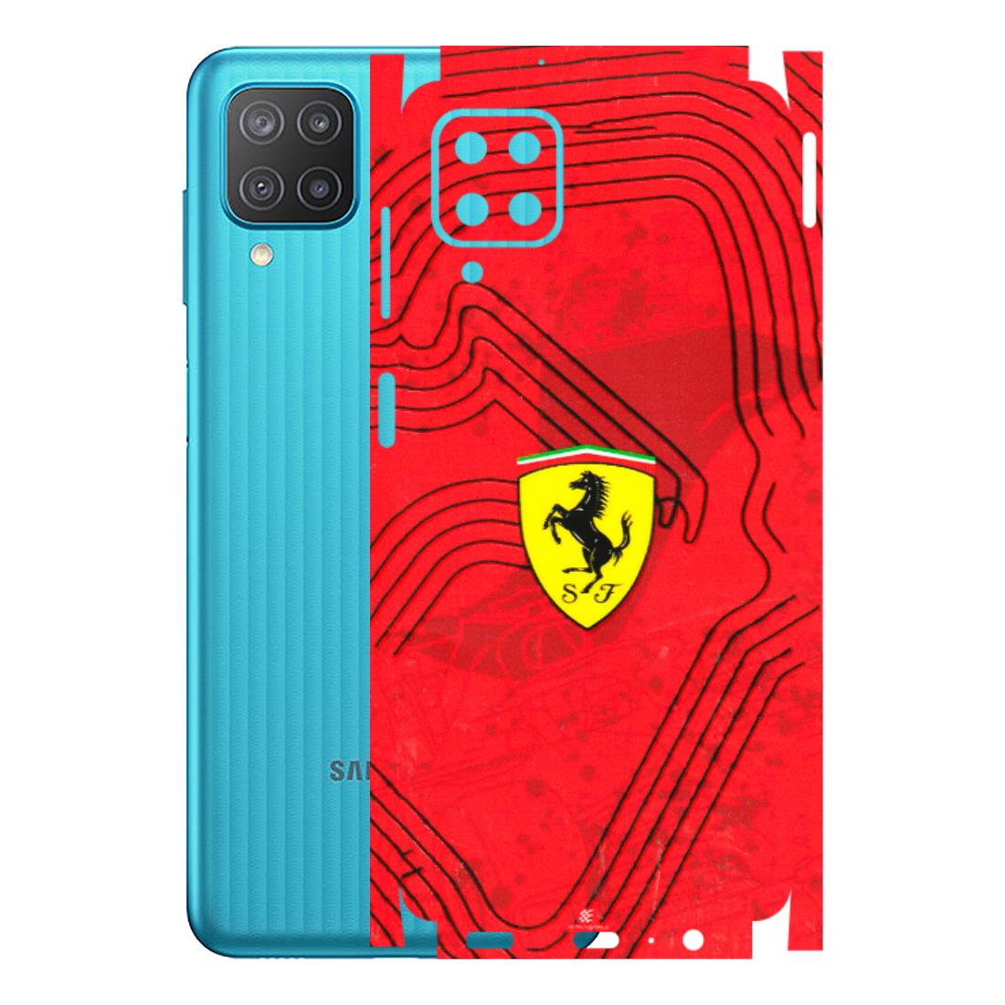 Samsung M/F/Note/Flip and C Phone Skins (All Models) - Red Ferrari Logo Stylish - 3D Embossed Finish (L-238) Samsung Galaxy M12