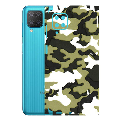 Samsung M/F/Note/Flip and C Phone Skins (All Models) - Camouflages White And Green - 3D Embossed Finish (L-243) Samsung Galaxy M12