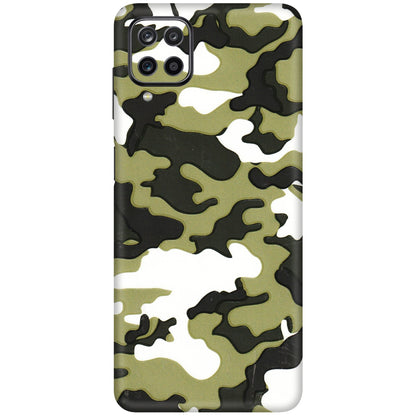 Samsung M/F/Note/Flip and C Phone Skins (All Models) - Camouflages White And Green - 3D Embossed Finish (L-243) Samsung Galaxy M12