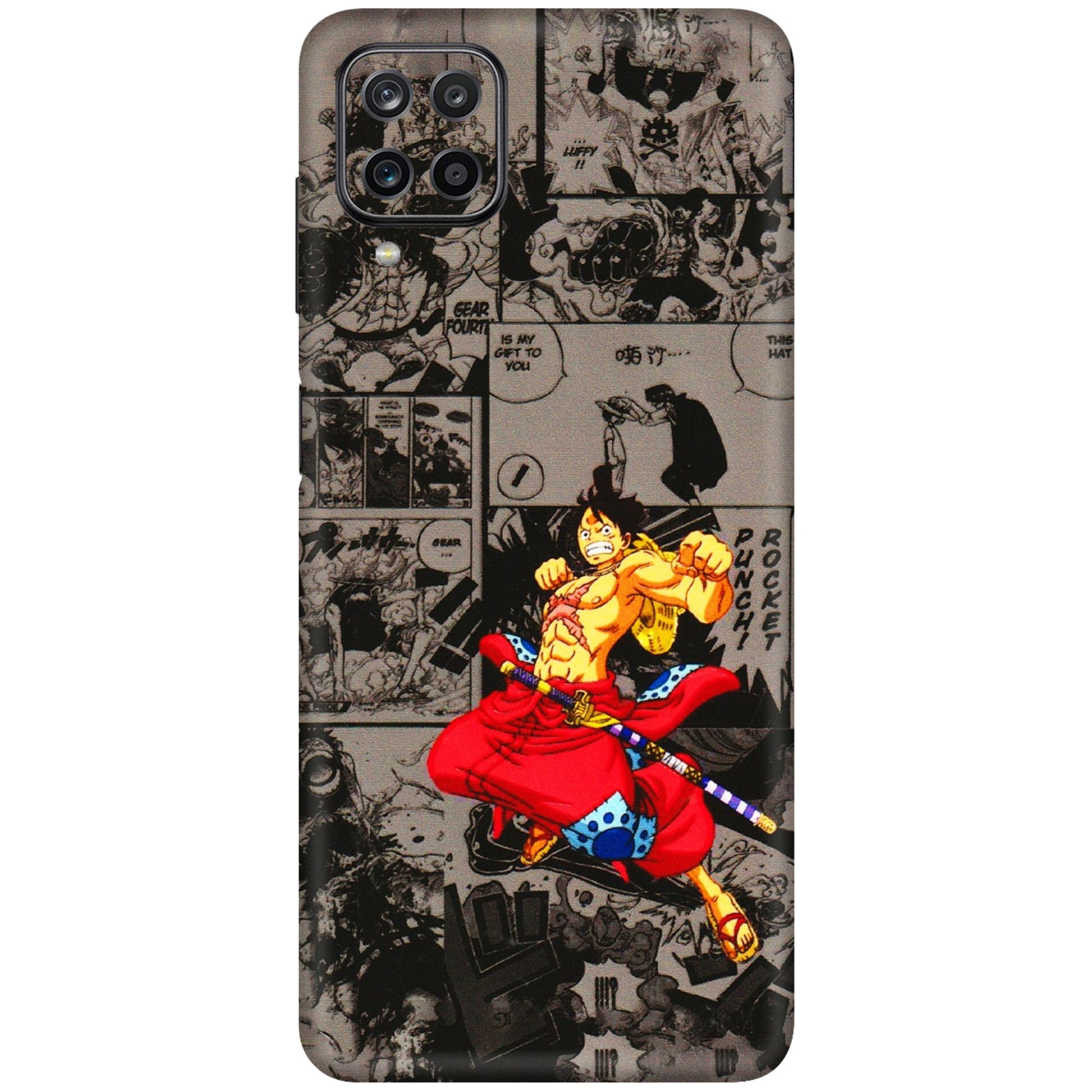 Samsung M/F/Note/Flip and C Phone Skins (All Models) - One Piece Rocket Punch Manga - 3D Embossed Finish (L-25) Samsung Galaxy M12