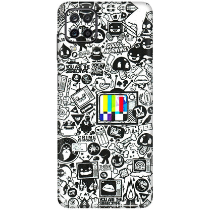 Samsung M/F/Note/Flip and C Phone Skins (All Models) - Doodles Positive Art - 3D Embossed Finish (L-263) Samsung Galaxy M12