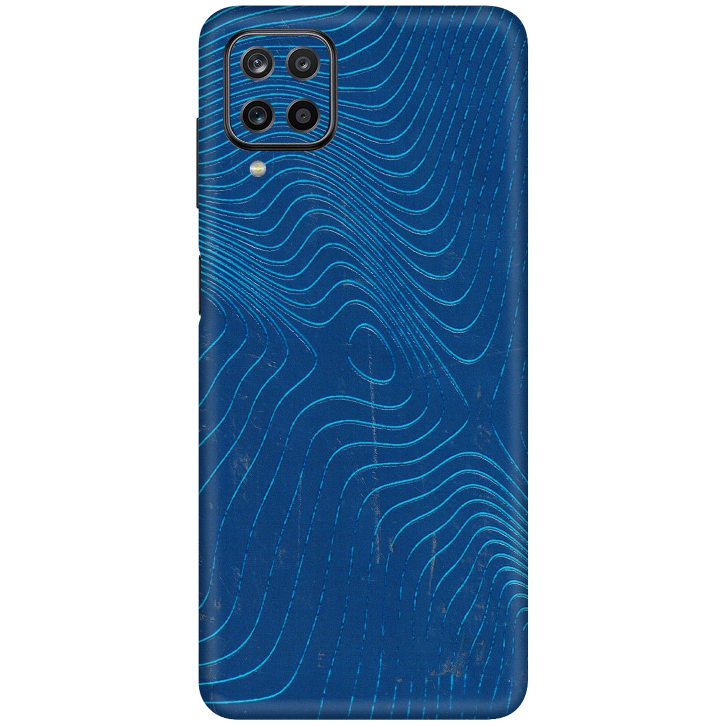 Samsung M/F/Note/Flip and C Phone Skins (All Models) - Abstract Blue Line Map - 3D Embossed Finish (L-272) Samsung Galaxy M12