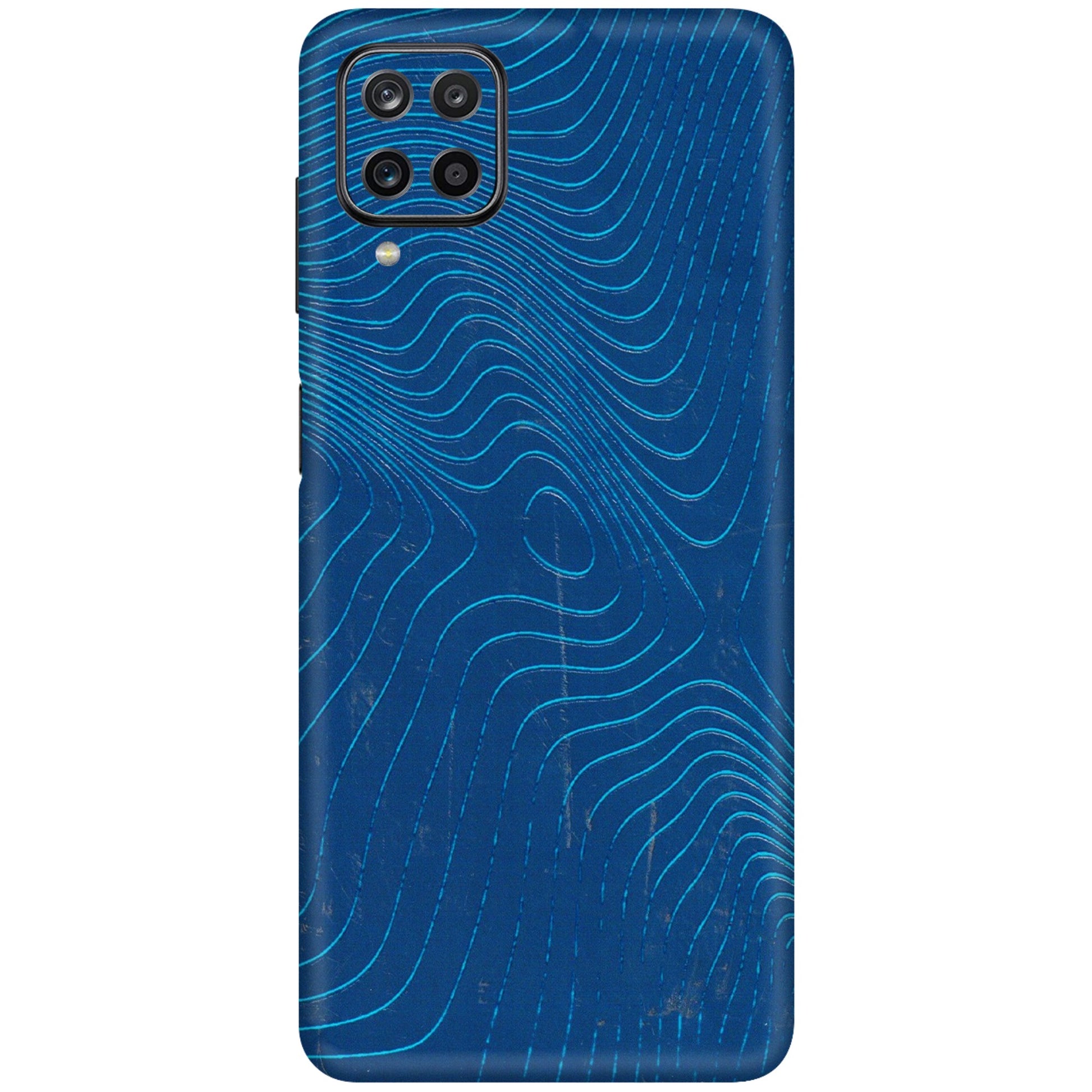 Samsung M/F/Note/Flip and C Phone Skins (All Models) - Abstract Blue Line Map - 3D Embossed Finish (L-272) Samsung Galaxy M12