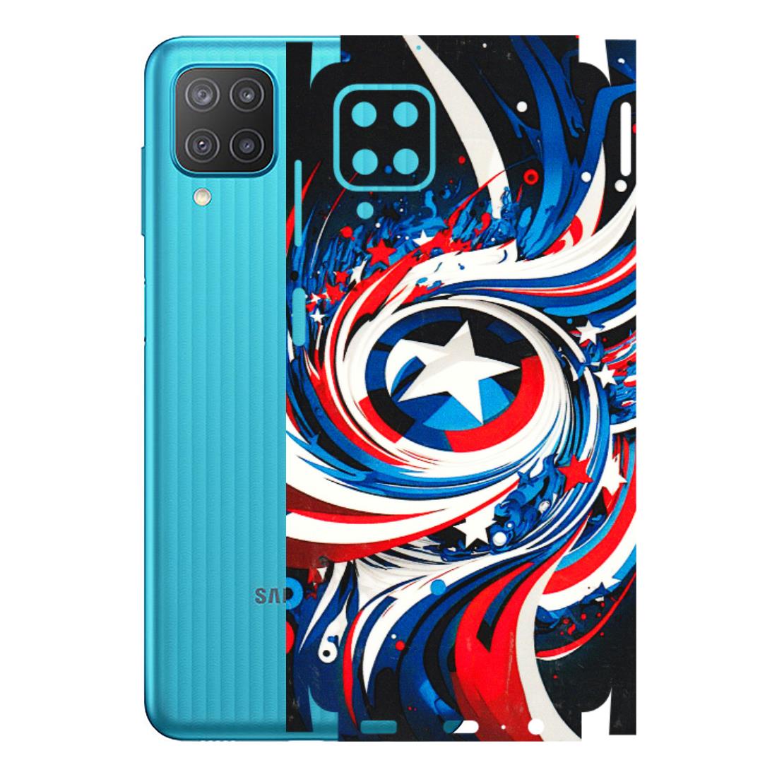 Samsung M/F/Note/Flip and C Phone Skins (All Models) - Captain America Logo - 3D Embossed Finish (L-307) Samsung Galaxy M12