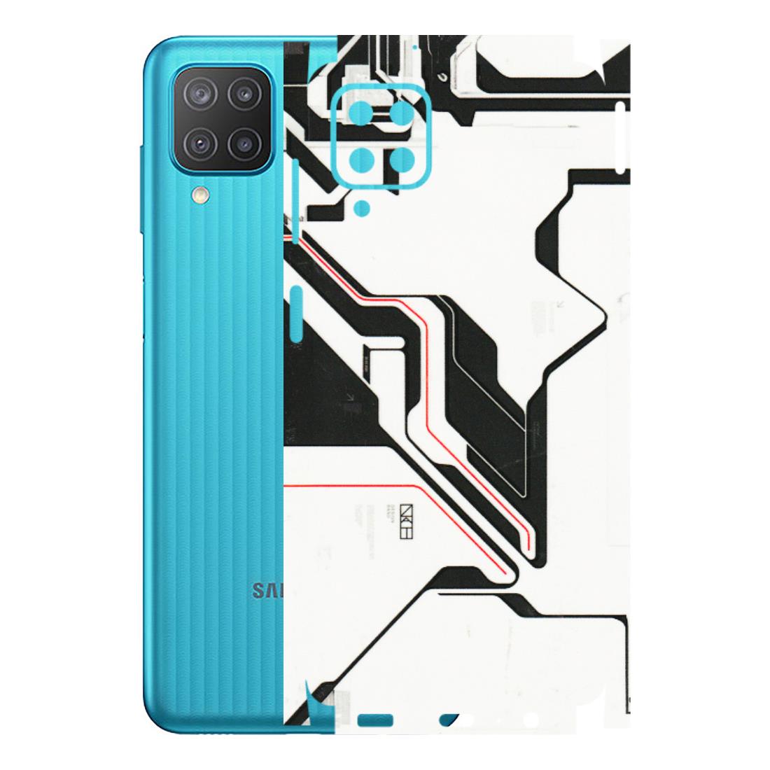 Samsung M/F/Note/Flip and C Phone Skins (All Models) - White Techy Logo - 3D Embossed Finish (L-312) Samsung Galaxy M12