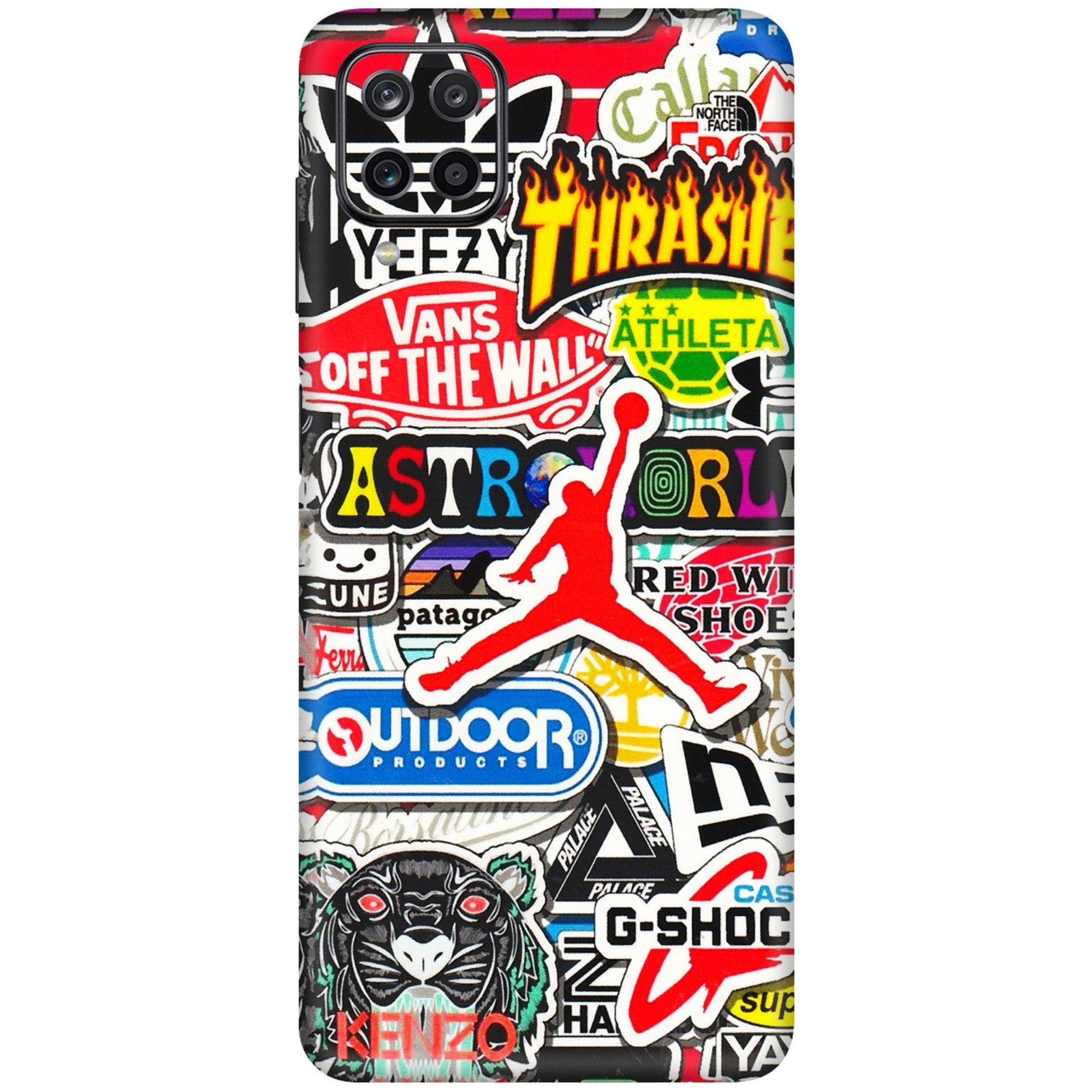 Samsung M/F/Note/Flip and C Phone Skins (All Models) - Multi Brands Sticker Graffiti - 3D Embossed Finish (L-37) Samsung Galaxy M12