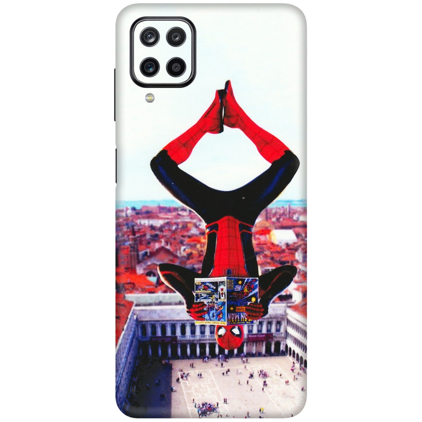 Samsung M/F/Note/Flip and C Phone Skins (All Models) - Spiderman Hanging - 3D Embossed Finish (L-53) Samsung Galaxy M12