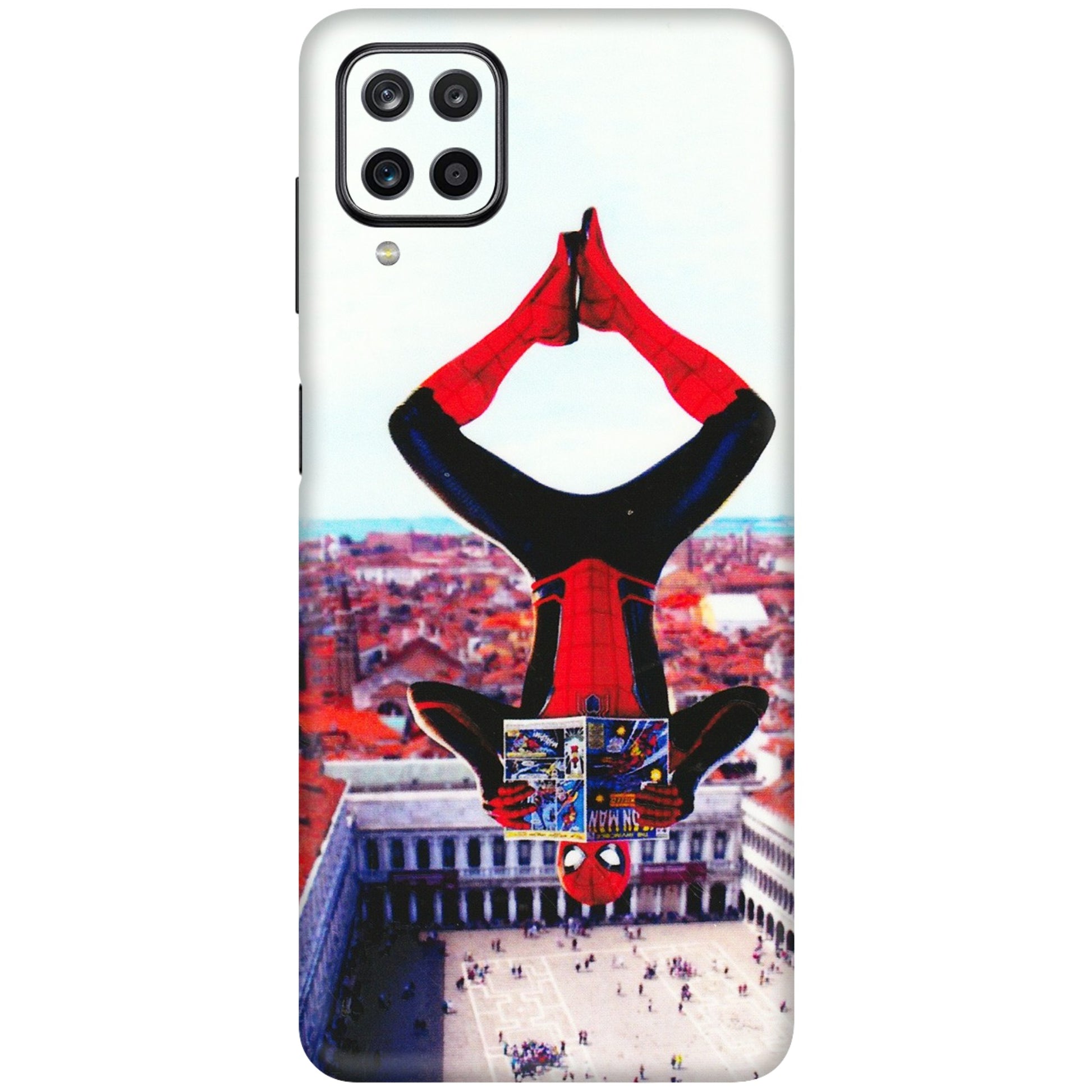 Samsung M/F/Note/Flip and C Phone Skins (All Models) - Spiderman Hanging - 3D Embossed Finish (L-53) Samsung Galaxy M12