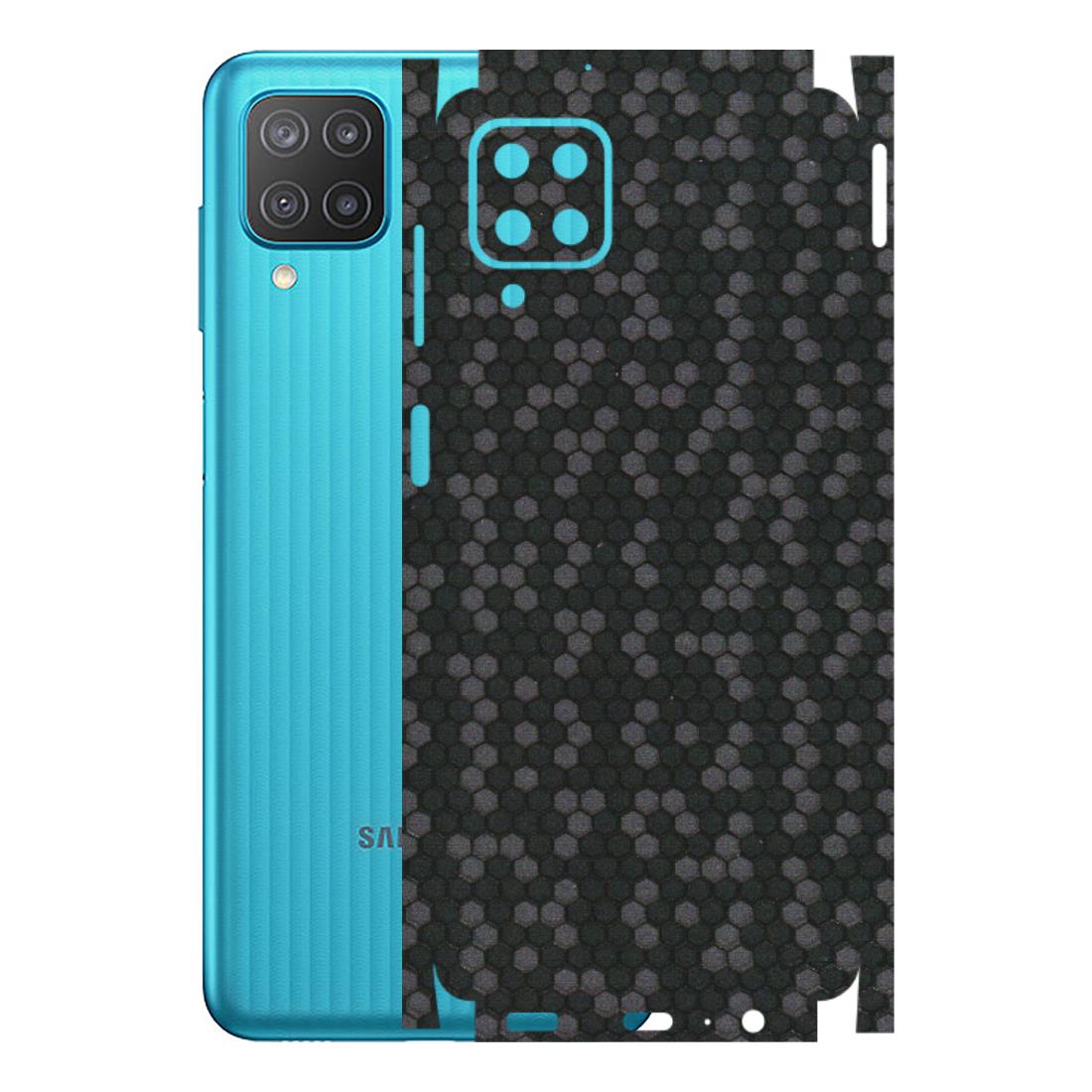 Samsung M/F/Note/Flip and C Phone Skins (All Models) - Black Grey Honeycomb Sober - 3D Embossed Finish (L-85) Samsung Galaxy M12