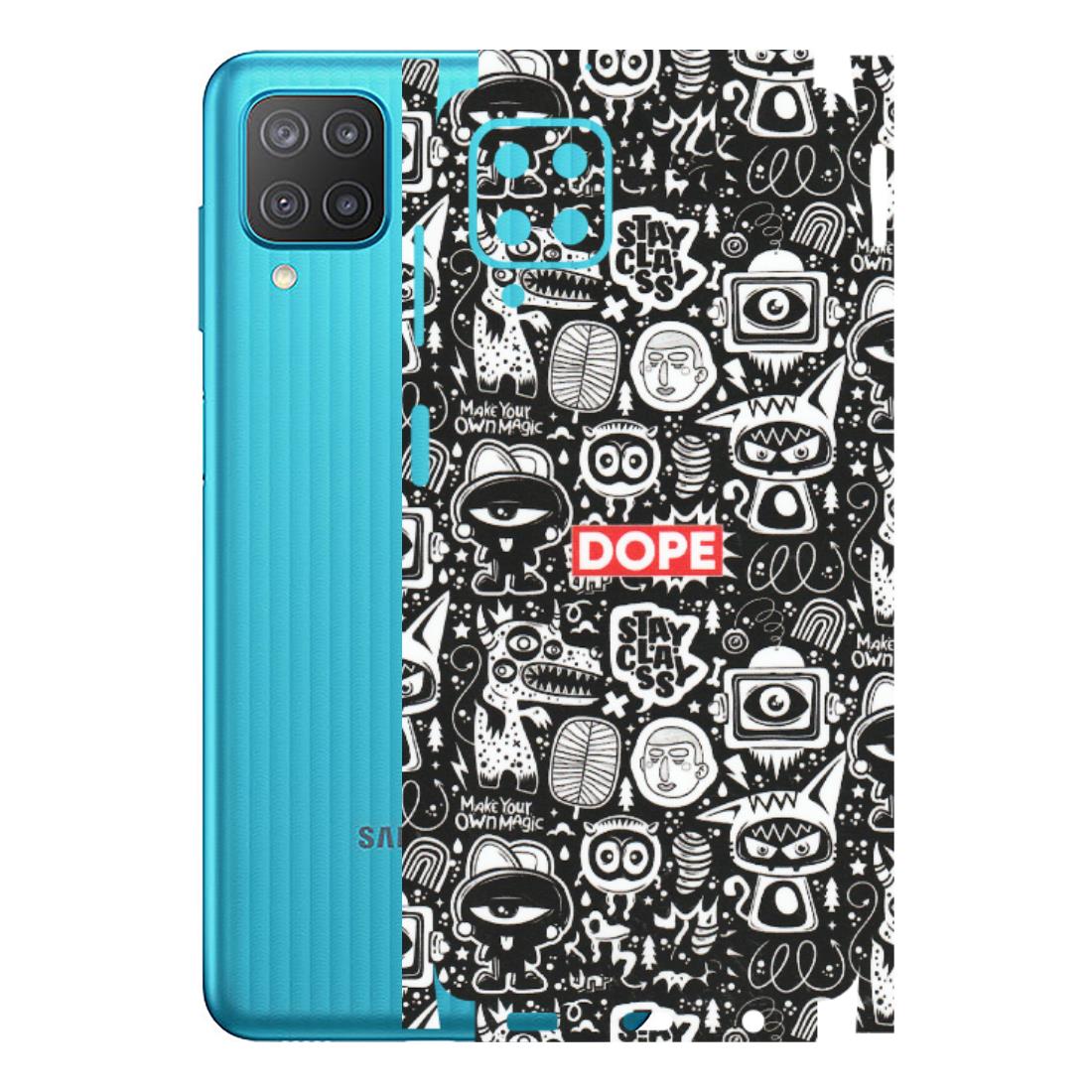 Samsung M/F/Note/Flip and C Phone Skins (All Models) - Dope Stay Classy Black Doodles - Matte Finish (M-126) Samsung Galaxy M12