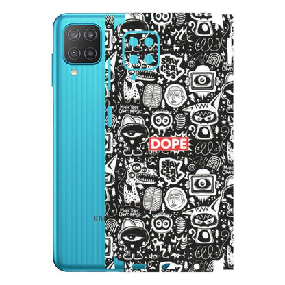Samsung M/F/Note/Flip and C Phone Skins (All Models) - Dope Stay Classy Black Doodles - Matte Finish (M-126) Samsung Galaxy M12
