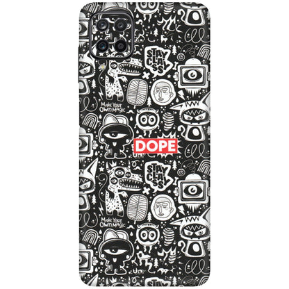 Samsung M/F/Note/Flip and C Phone Skins (All Models) - Dope Stay Classy Black Doodles - Matte Finish (M-126) Samsung Galaxy M12