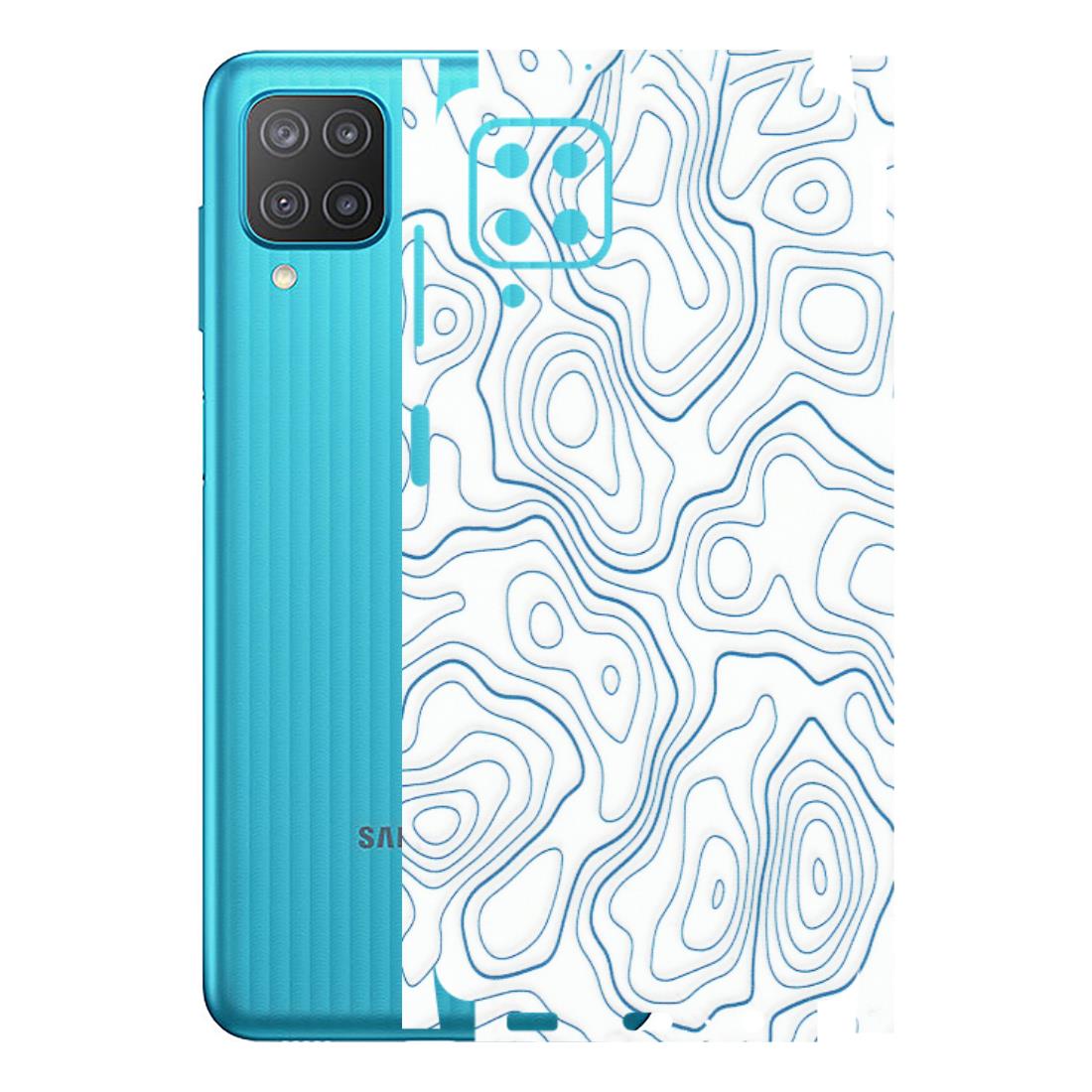 Samsung M/F/Note/Flip and C Phone Skins (All Models) - Blue And White Swirls - Matte Finish (M-139) Samsung Galaxy M12