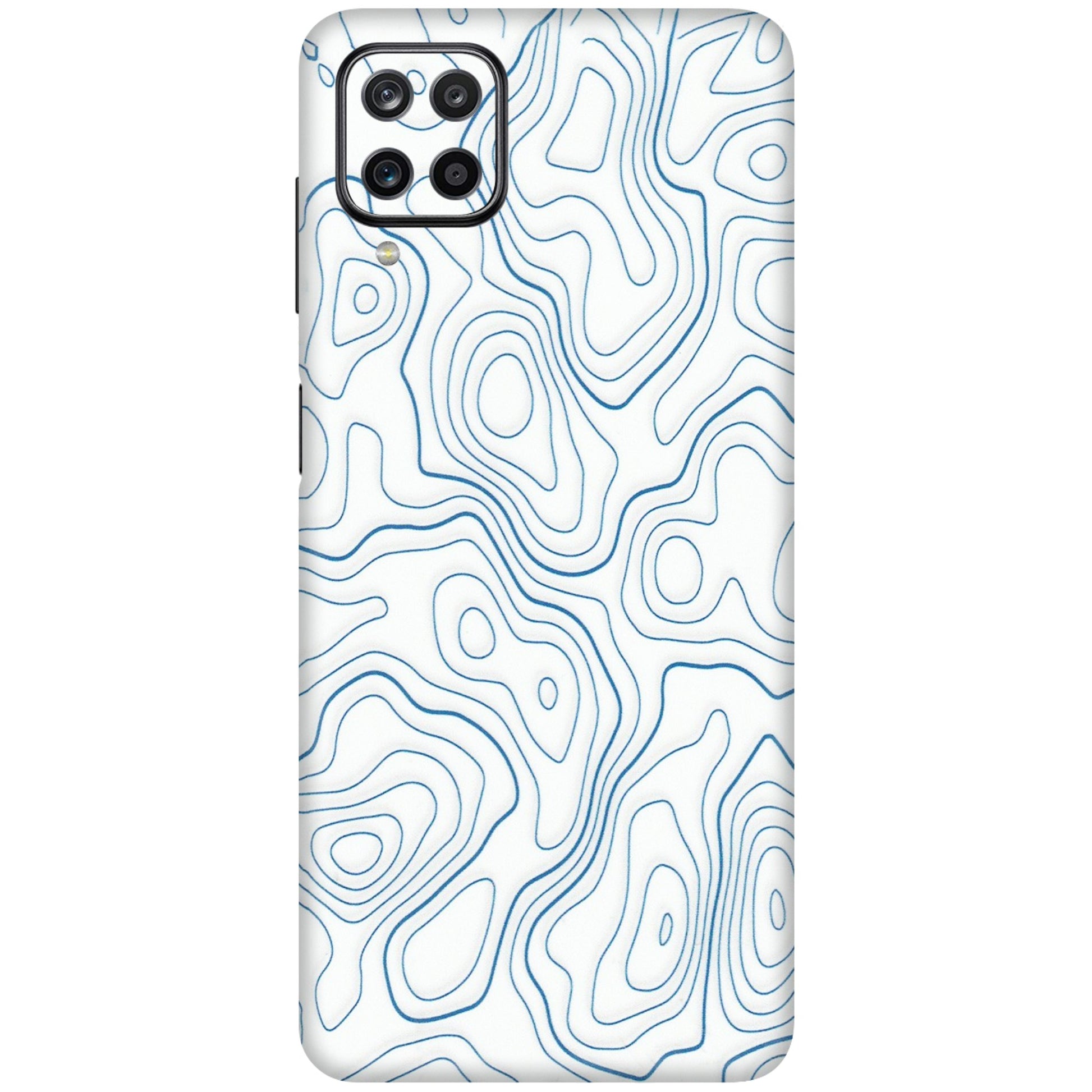 Samsung M/F/Note/Flip and C Phone Skins (All Models) - Blue And White Swirls - Matte Finish (M-139) Samsung Galaxy M12