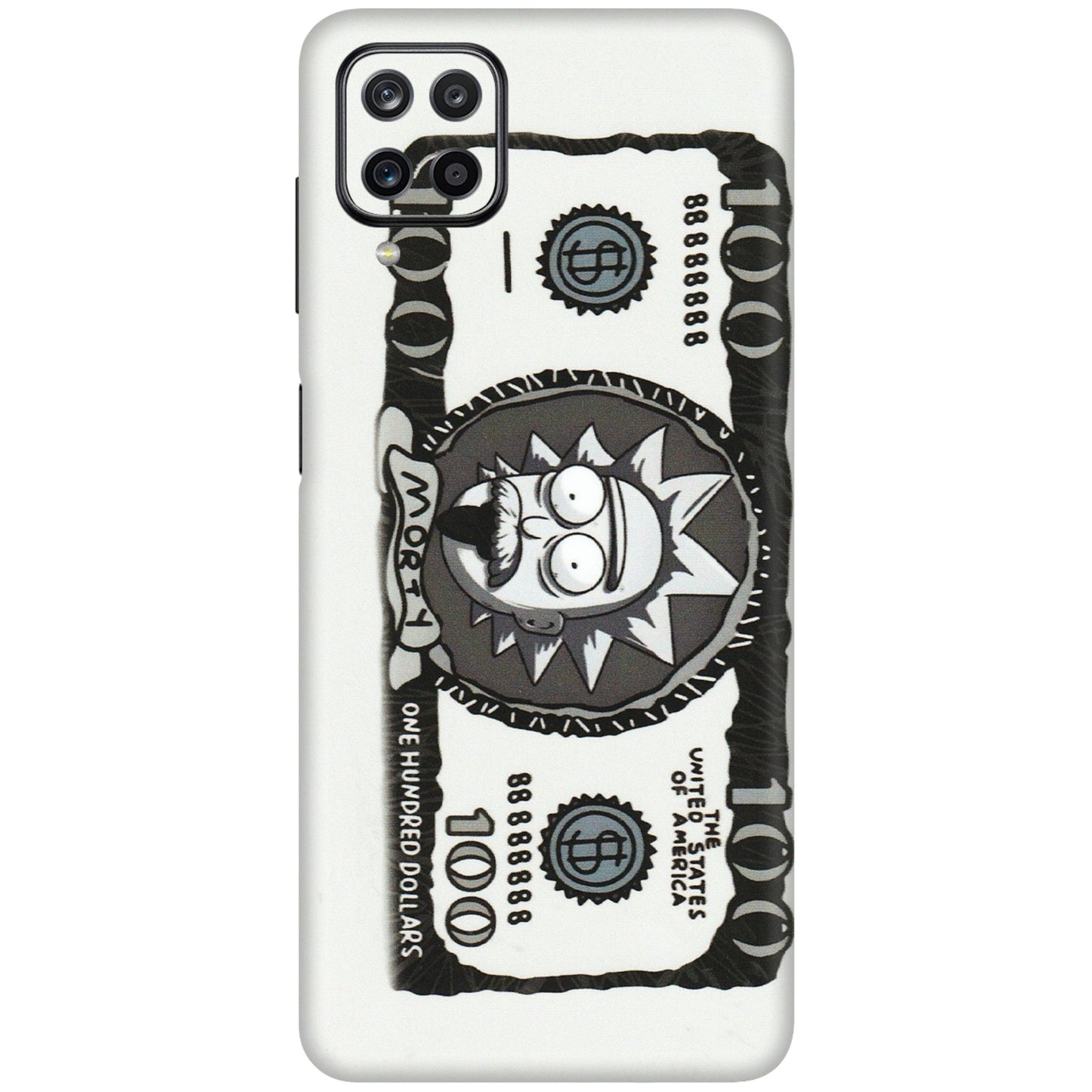 Samsung M/F/Note/Flip and C Phone Skins (All Models) - Rick And Morty Hundred Dollar Anime - Matte Finish (M-161) Samsung Galaxy M12
