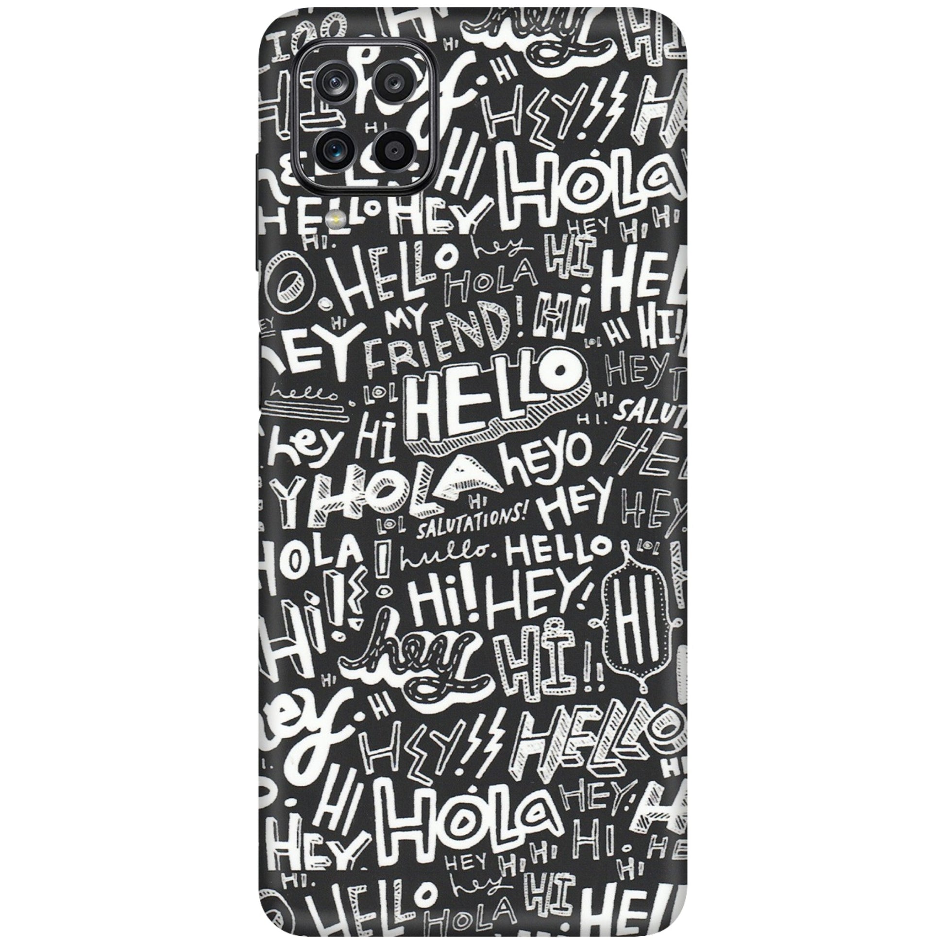 Samsung M/F/Note/Flip and C Phone Skins (All Models) - Hi Hello Doodles - Matte Finish (M-25) Samsung Galaxy M12