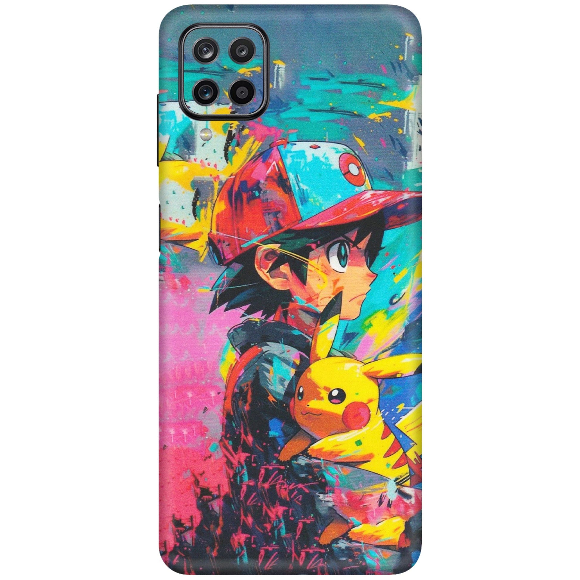 Samsung M/F/Note/Flip and C Phone Skins (All Models) - Ash & Pikachu - Matte Finish (M-26) Samsung Galaxy M12