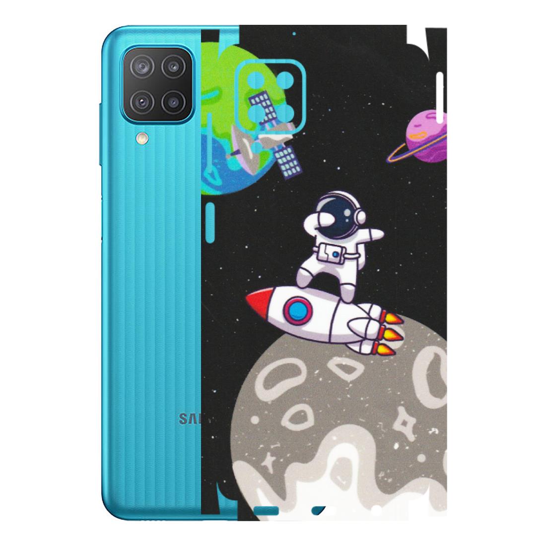 Samsung M/F/Note/Flip and C Phone Skins (All Models) - Astronaut Vibing Toon Running - Matte Finish (M-39) Samsung Galaxy M12
