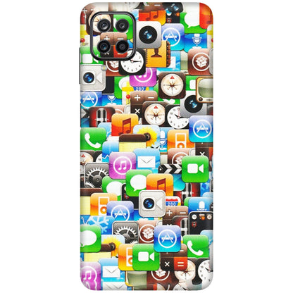 Samsung M/F/Note/Flip and C Phone Skins (All Models) - All Apple Icons - Matte Finish (M-93) Samsung Galaxy M12