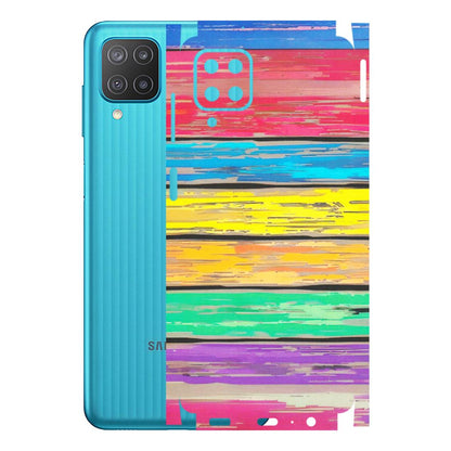 Samsung M/F/Note/Flip and C Phone Skins (All Models) - Multi Colour Wooden Wall - Matte Finish (M-96) Samsung Galaxy M12