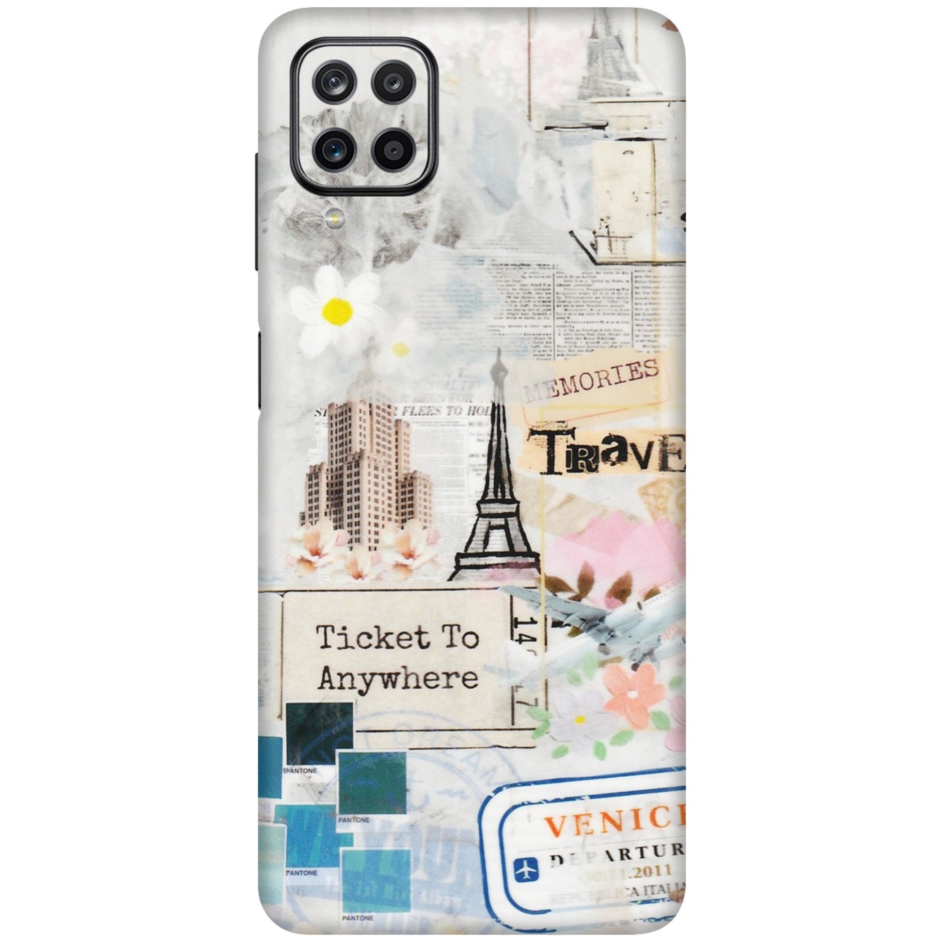 Samsung M/F/Note/Flip and C Phone Skins (All Models) - Travel Memories - Transparent Finish (T-09) Samsung Galaxy M12
