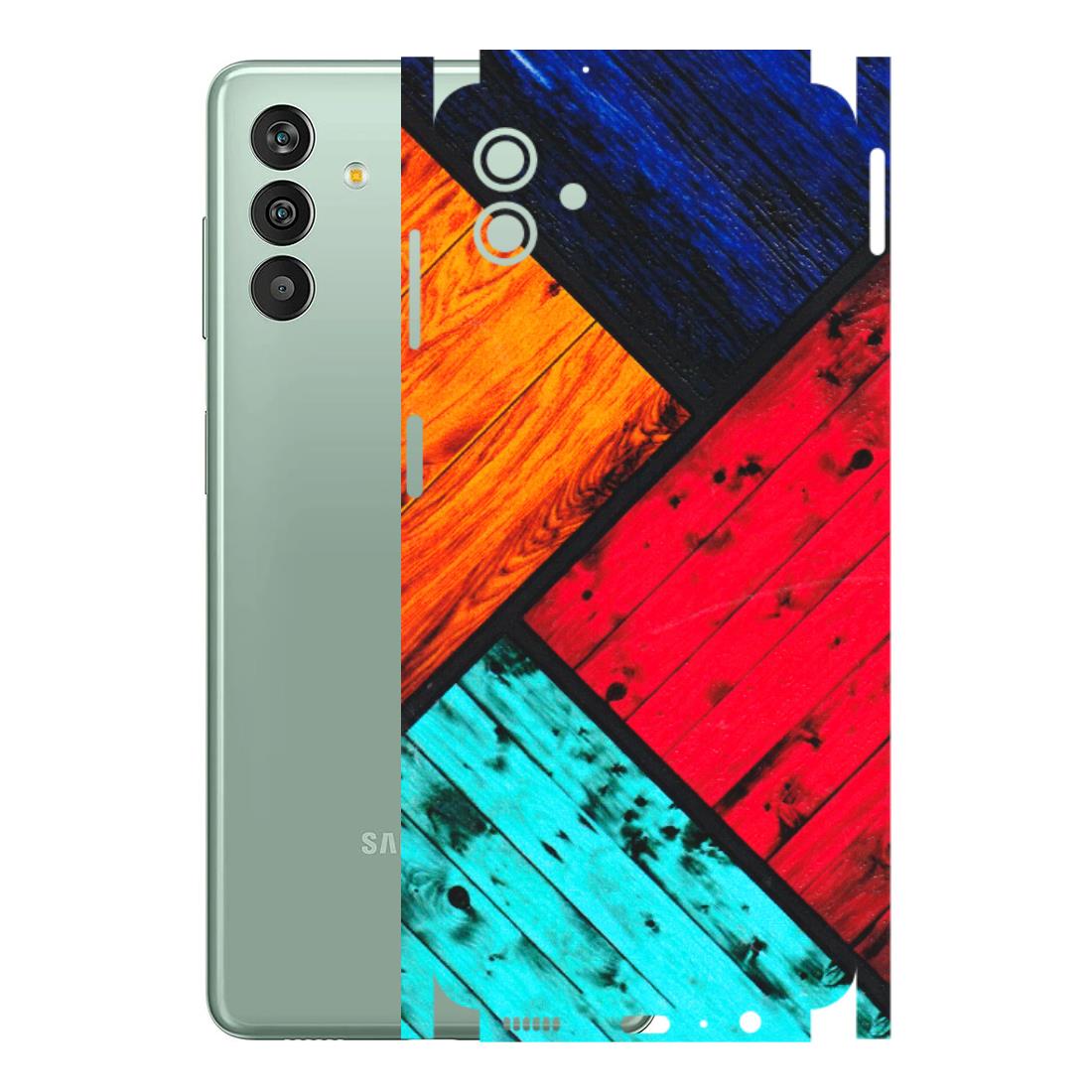 Samsung M/F/Note/Flip and C Phone Skins (All Models) - Colourful Wood Panels Abstract - 3D Embossed Finish (L-09) Samsung Galaxy M13 (5G)
