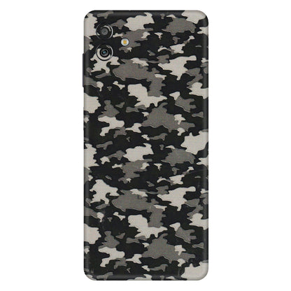 Samsung M/F/Note/Flip and C Phone Skins (All Models) - Black/Grey Camoflaunge - 3D Embossed Finish (L-142) Samsung Galaxy M13 (5G)
