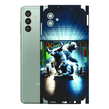 Samsung M/F/Note/Flip and C Phone Skins (All Models) - Stock Market Sensex Bear vs Bulls - 3D Embossed Finish (L-15) Samsung Galaxy M13 (5G)